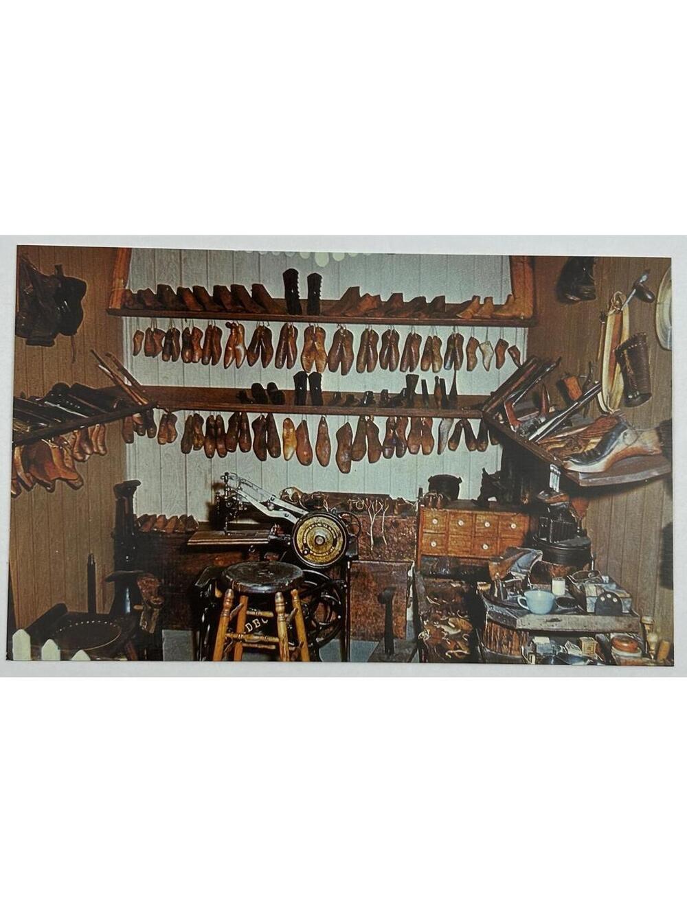 Vintage Pioneer Village Minden Nebraska Cobbler Shop Craft Postcard Unused E-8